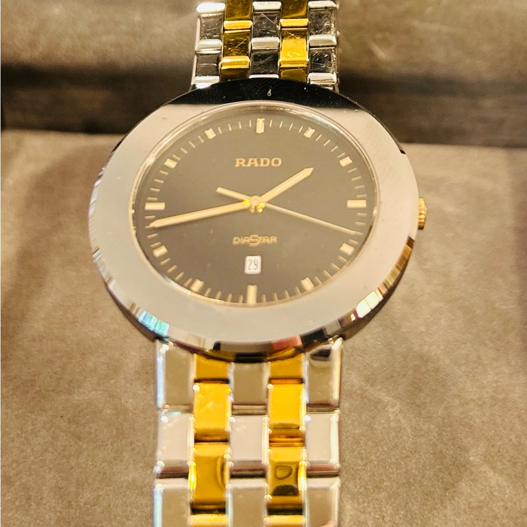 Rado Diastar Two-Tone Watch With Black Dial , New Battery